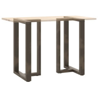 Produktbild för Barbordsben T-formade 2 st svarta 60x35x(90-91) cm stål