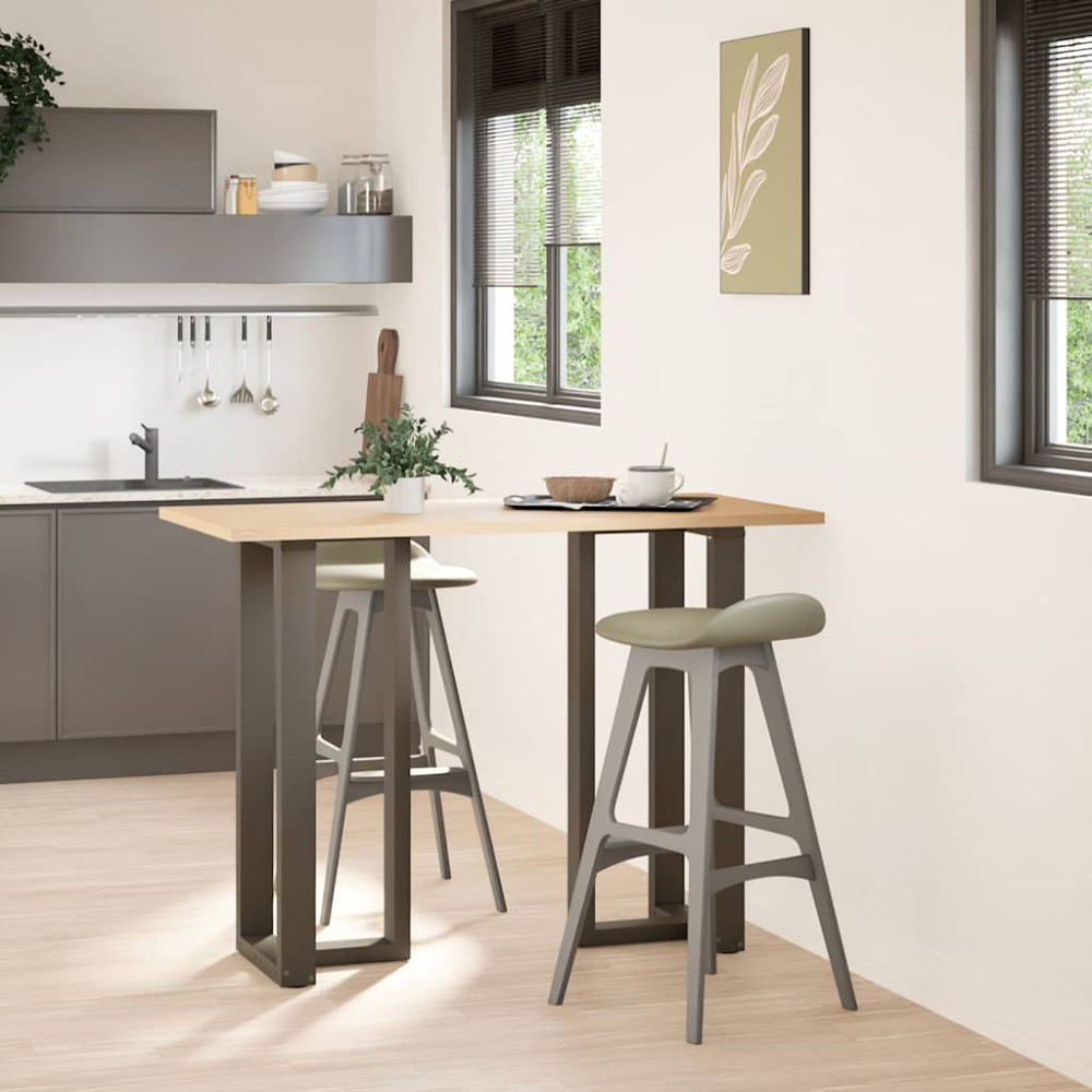 Produktbild för Barbordsben T-formade 2 st svarta 40x35x(100-101) cm stål