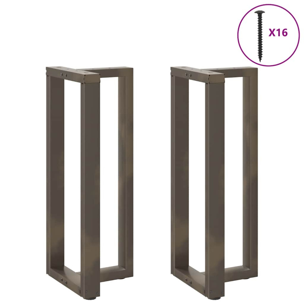 Produktbild för Barbordsben T-formade 2 st svarta 40x35x(100-101) cm stål