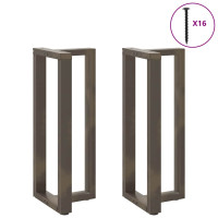 Produktbild för Barbordsben T-formade 2 st svarta 40x35x(100-101) cm stål