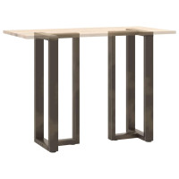 Produktbild för Barbordsben T-formade 2 st svarta 40x35x(100-101) cm stål