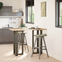 Produktbild för Barbordsben T-formade 2 st svarta 50x35x(100-101) cm stål