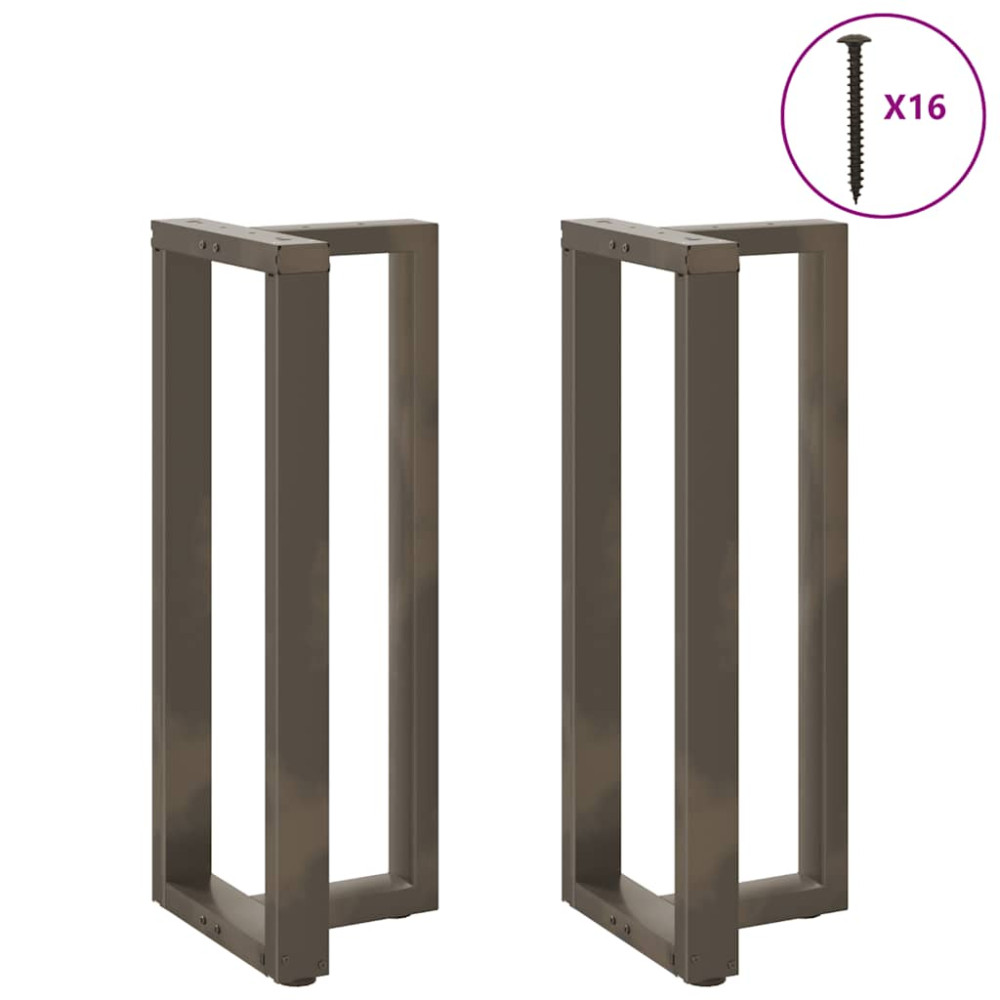 Produktbild för Barbordsben T-formade 2 st svarta 50x35x(100-101) cm stål