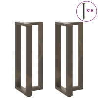 Produktbild för Barbordsben T-formade 2 st svarta 50x35x(100-101) cm stål