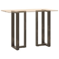 Produktbild för Barbordsben T-formade 2 st svarta 50x35x(100-101) cm stål