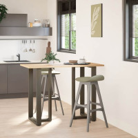 Produktbild för Barbordsben T-formade 2 st svarta 60x35x(100-101) cm stål