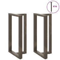 Produktbild för Barbordsben T-formade 2 st svarta 60x35x(100-101) cm stål