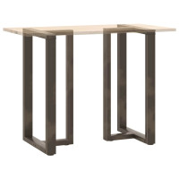 Produktbild för Barbordsben T-formade 2 st svarta 60x35x(100-101) cm stål