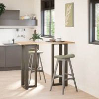 Produktbild för Barbordsben T-formade 2 st svarta 40x35x(110-111) cm stål