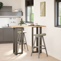Produktbild för Barbordsben T-formade 2 st svarta 50x35x(110-111) cm stål