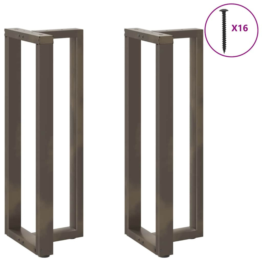 Produktbild för Barbordsben T-formade 2 st svarta 50x35x(110-111) cm stål