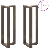 Produktbild för Barbordsben T-formade 2 st svarta 50x35x(110-111) cm stål