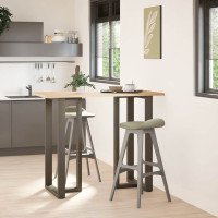 Produktbild för Barbordsben T-formade 2 st svarta 60x35x(110-111) cm stål