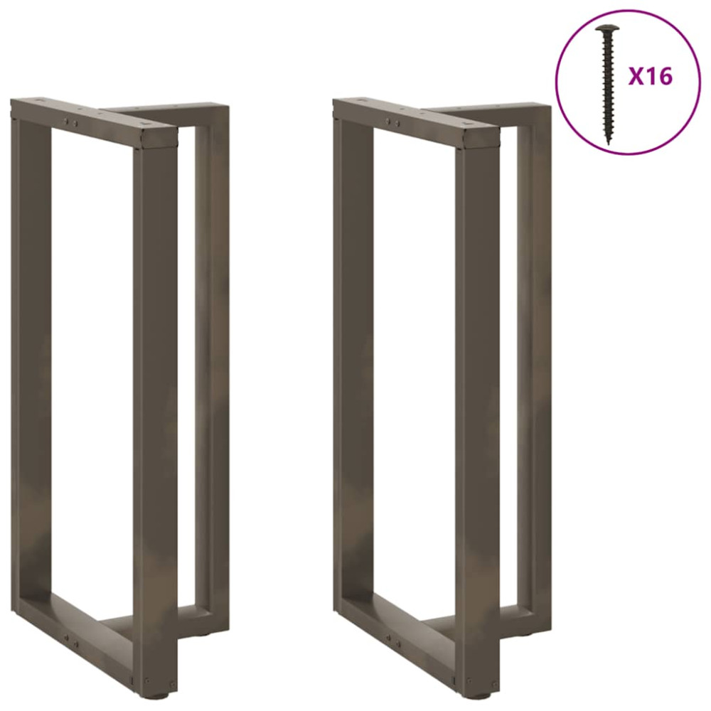Produktbild för Barbordsben T-formade 2 st svarta 60x35x(110-111) cm stål