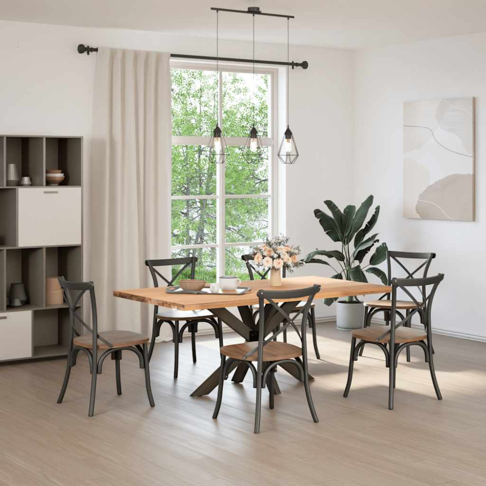 Produktbild för Matbordsben spindelformad svart 120x68x(72-73) cm stål