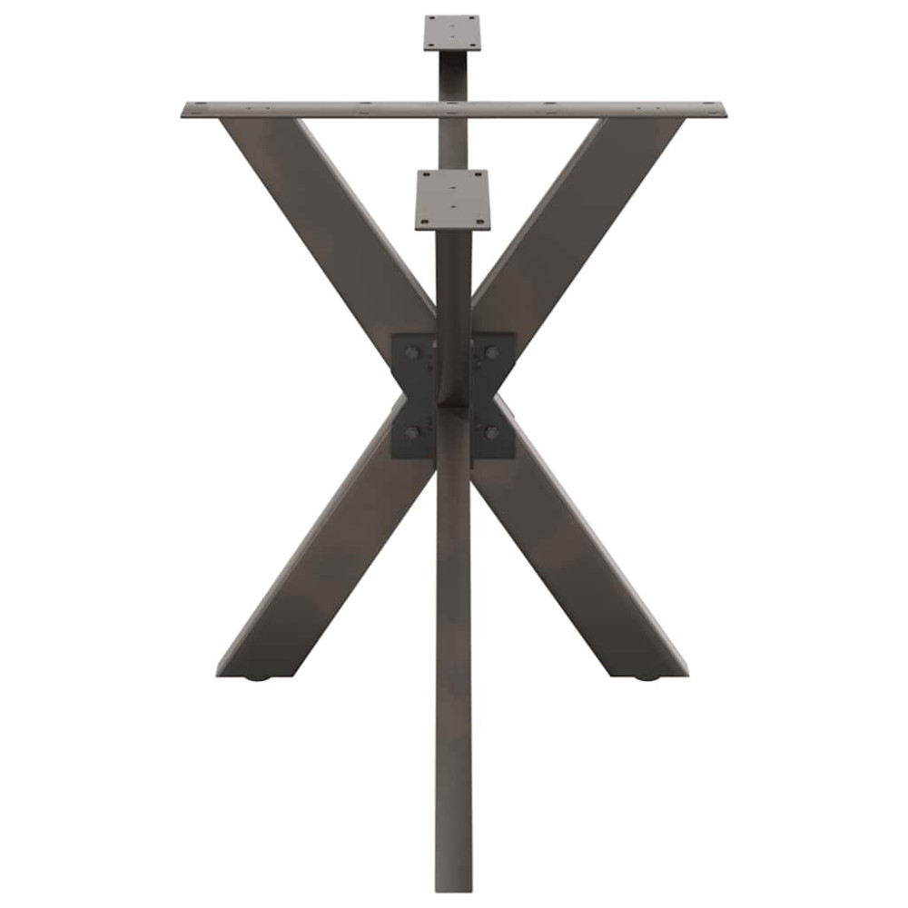 Produktbild för Matbordsben spindelformad svart 120x68x(72-73) cm stål