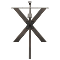 Produktbild för Matbordsben spindelformad svart 150x78x(72-73) cm stål