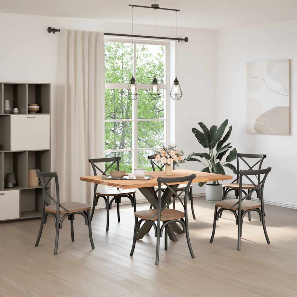 Produktbild för Matbordsben spindelformad svart 85x85x(72-73) cm stål