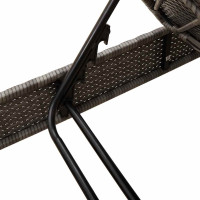 Produktbild för Solstol med dynor grå 55x200x25,5cm konstrotting