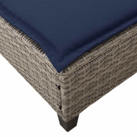 Produktbild för Solstol med dynor grå 55x200x25,5cm konstrotting
