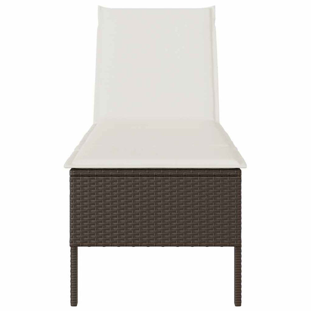 Produktbild för Solstol med dyna brun 55x200x44cm konstrotting
