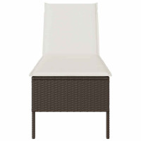 Produktbild för Solstol med dyna brun 55x200x44cm konstrotting