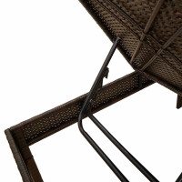 Produktbild för Solstol med dyna brun 55x200x44cm konstrotting