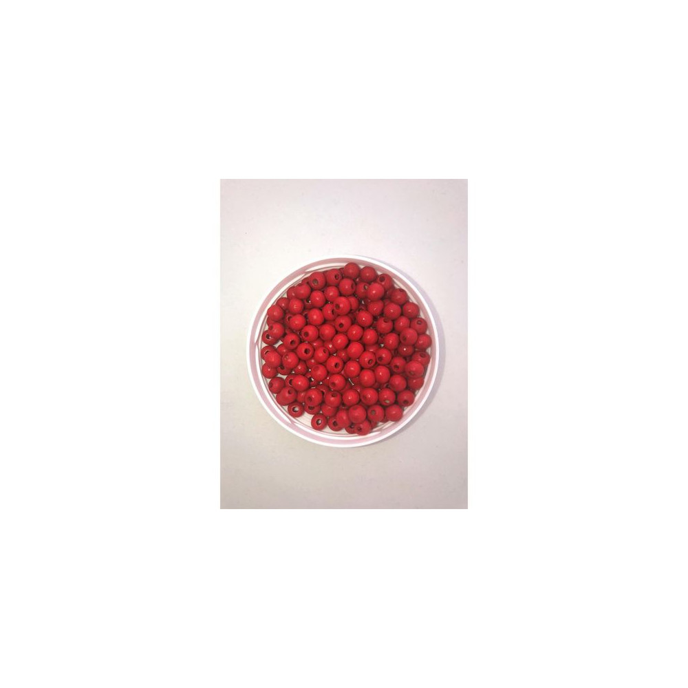 Produktbild för Träpärlor röda 8mm 200/fp