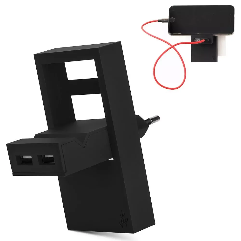 Produktbild för Usbepower ROCK dubbel USB-laddare - 2-i-1 fickladdare för optimal mobilitet