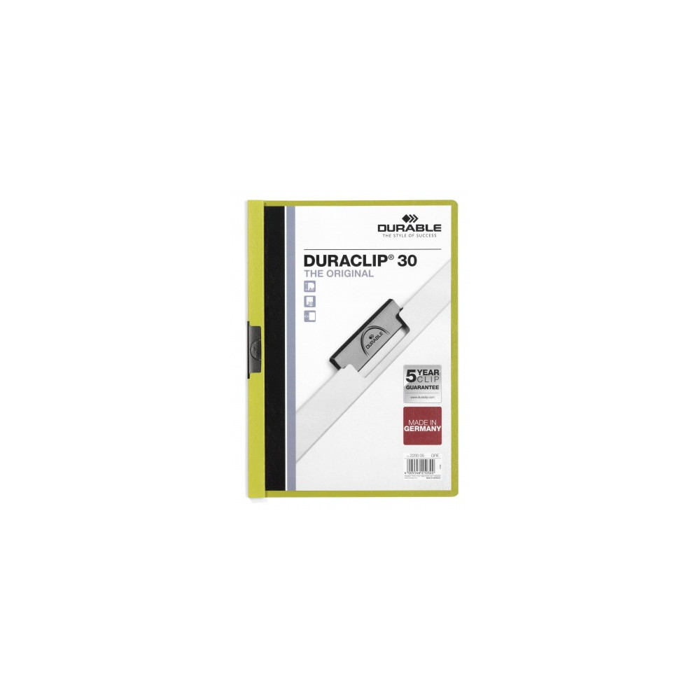 Produktbild för Durable Duraclip 30 rapportomslag PVC Grön, Transparent