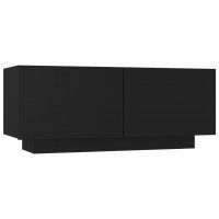 Produktbild för TV-skåp svart 100x35x40 cm spånskiva