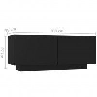 Produktbild för TV-skåp svart 100x35x40 cm spånskiva