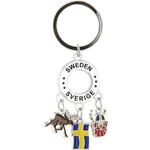 Nordic Souvenir Nyckelring Sweden Älg/Flagga/Viking
