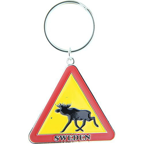 Nordic Souvenir Nyckelring Älgvarning Sweden, metall