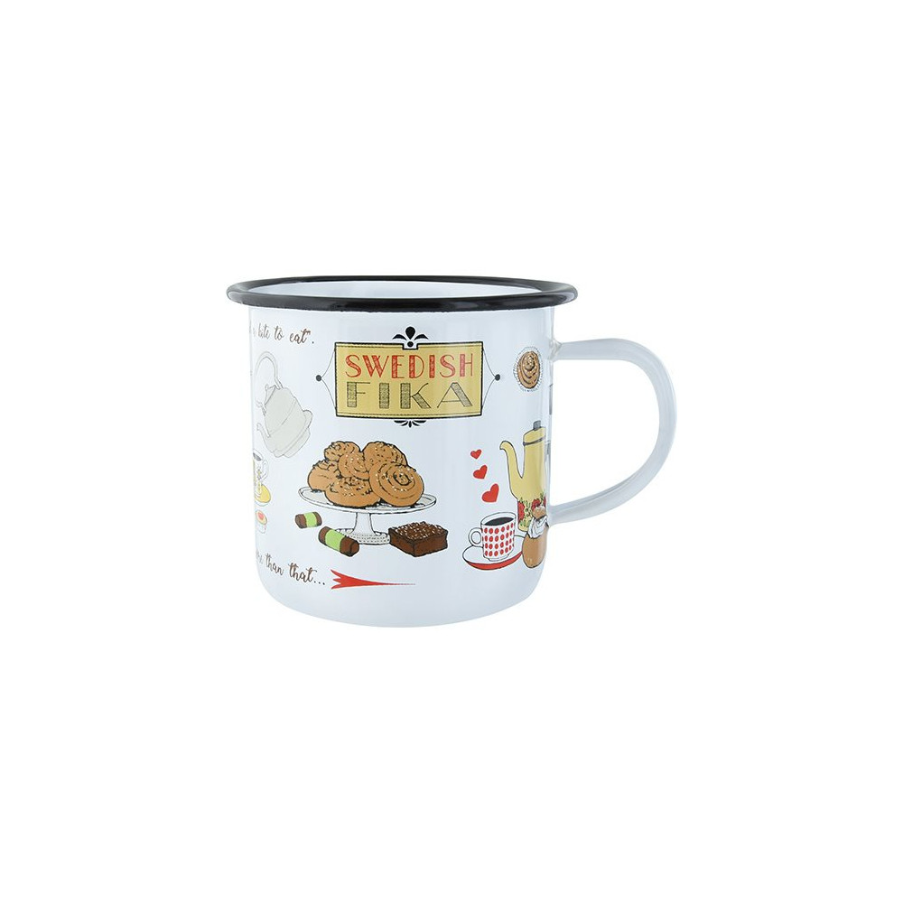 Produktbild för Emaljmugg Swedish fika, 35cl