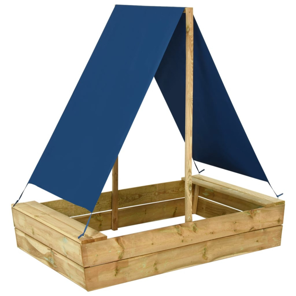 Produktbild för Sandlåda med tak 80x60x97,5 cm impregnerad furu