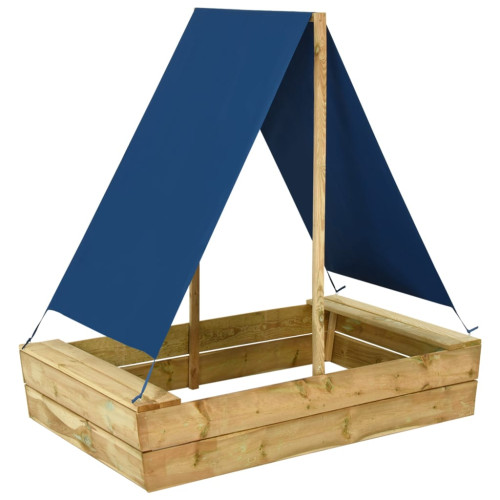 vidaXL Sandlåda med tak 80x60x97,5 cm impregnerad furu