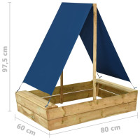Produktbild för Sandlåda med tak 80x60x97,5 cm impregnerad furu