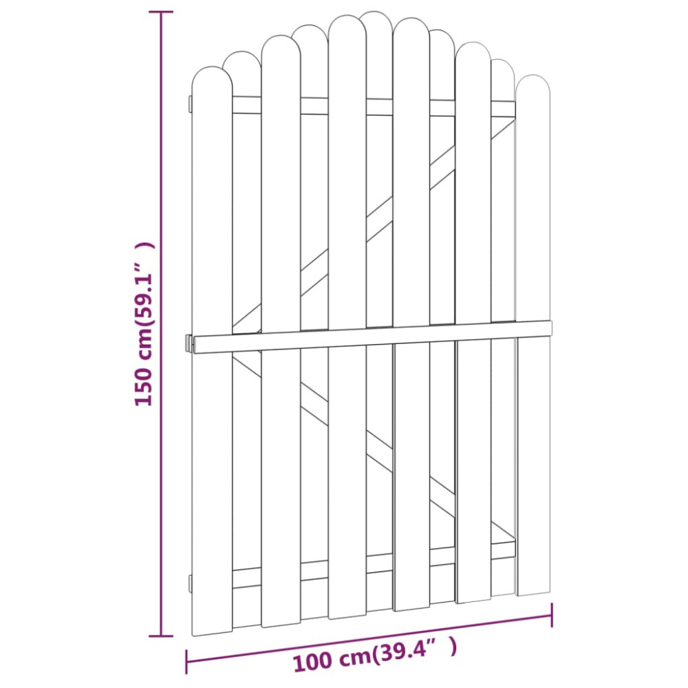 Produktbild för Trädgårdsgrind impregnerad furu 100x150 cm