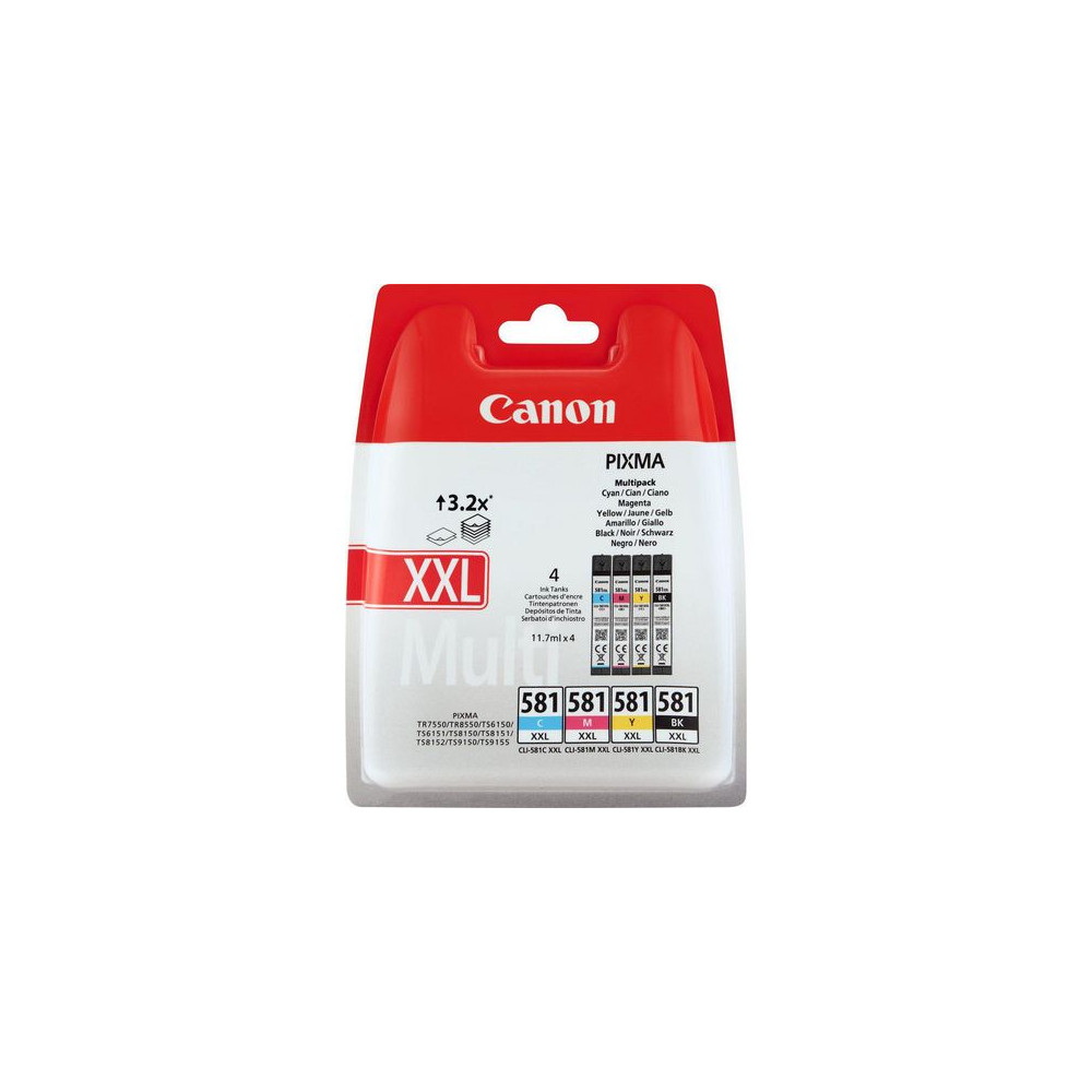 Produktbild för Bläckpatron CANON CLI-581XXL bkcmy4/fp