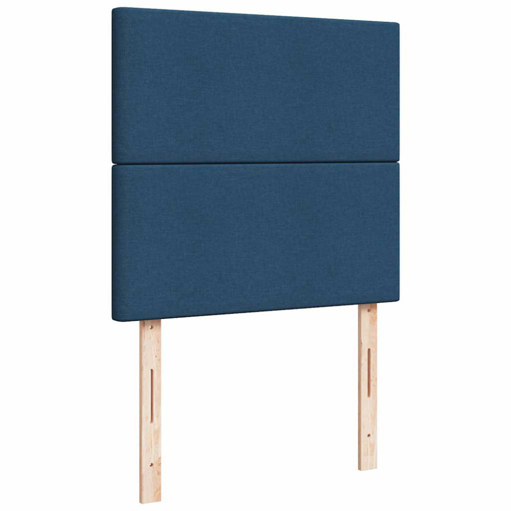 Produktbild för Ottoman sängram med madrass blå 80x200 cm tyg