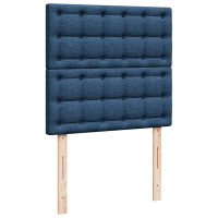 Produktbild för Ottoman sängram med madrass blå 80x200 cm tyg
