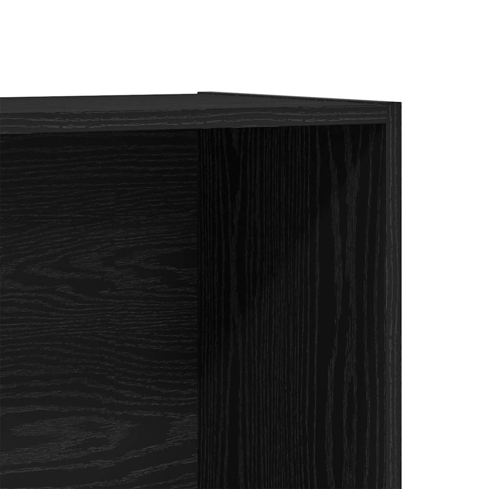Produktbild för Bokhylla svart ek 80x30x189 cm konstruerat trä
