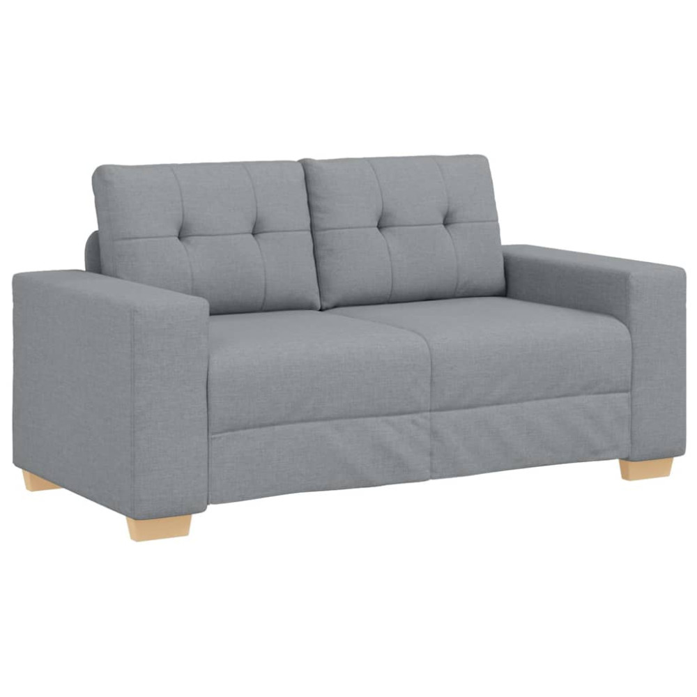 Produktbild för Loveseat soffa ljusgrå 160x77x82 cm tyg