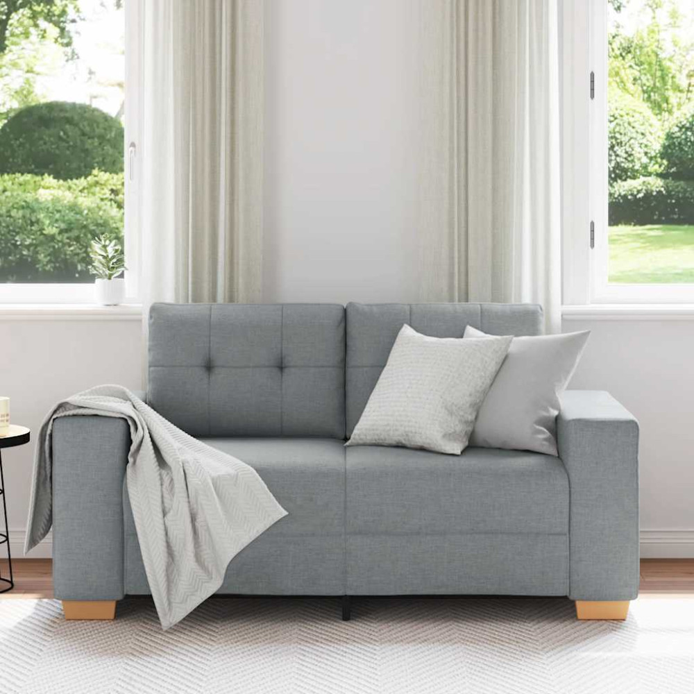 Produktbild för Loveseat soffa ljusgrå 160x77x82 cm tyg