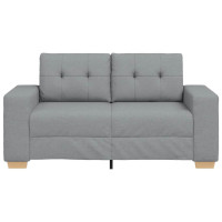 Produktbild för Loveseat soffa ljusgrå 160x77x82 cm tyg