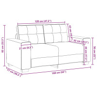 Produktbild för Loveseat soffa ljusgrå 160x77x82 cm tyg