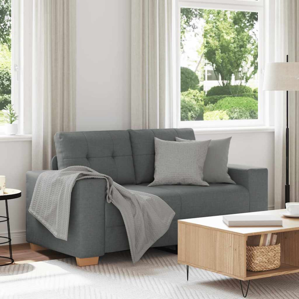 Produktbild för Loveseat soffa mörkgrå 160x77x82 cm tyg