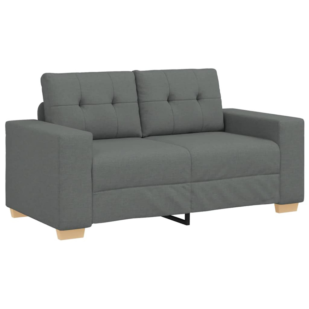 Produktbild för Loveseat soffa mörkgrå 160x77x82 cm tyg