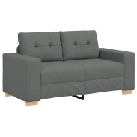 Produktbild för Loveseat soffa mörkgrå 160x77x82 cm tyg